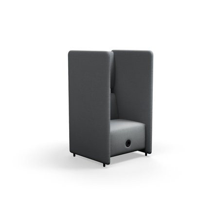 Akustiksessel CLEAR SOUND mit USB-Anschluss, 1-Sitzer, Stoff Pod CS, silbergrau