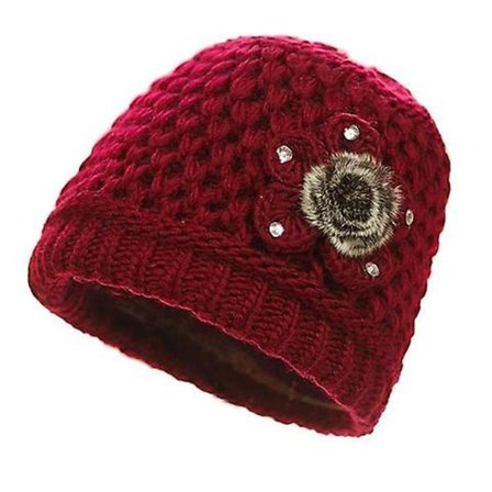 medelålders och äldre dammössa stickad ullfleece varm