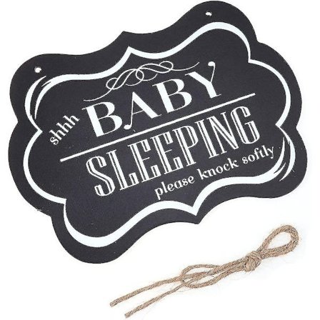 Baby Sover - Bank på Forsigtigt Træ Dekorativt Skilt Børneværelse Hængende Plade Baby Dør Seng Skilt