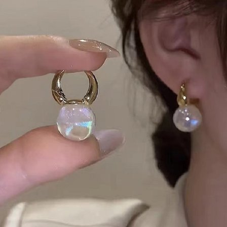 Fashion Kvinder Perler Øreringe Fashion Ørespænder Ørelås Hoop