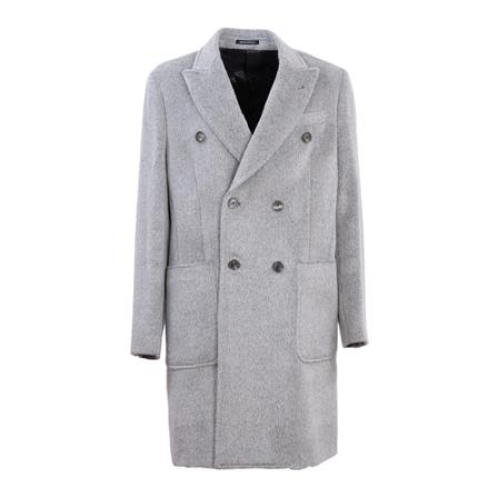 Emporio Armani Double-Breasted Coats Grå, Herre Uldfrakker