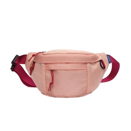 Midjeväska Nylon Fanny Pack-väska med stor kapacitet bältesväska Sportväska för tonåringar Unisex Crossbody Midjeväska Axelväska Pink