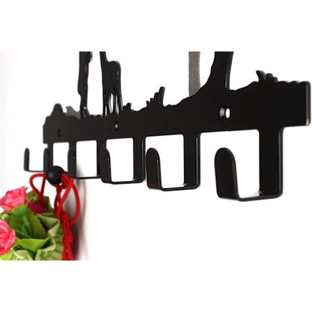 *Jernkledningskroker - Robust veggkrok med 6 metallkroker - Veggmontert*