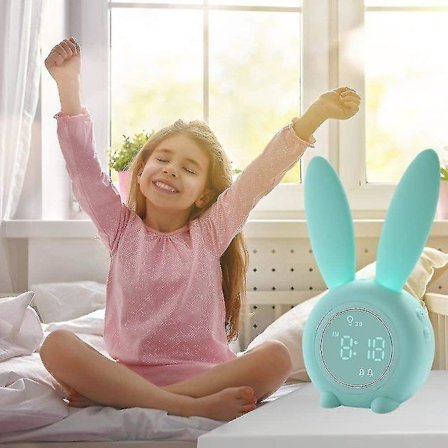 Kids Alarm Clock For Kids, Kids Alarm Clocks For Girls Bedroom, Kids Night Light, Touch Control- Pink