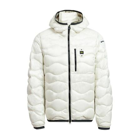 Blauer Quilted Hooded Jakke Hvid, Herre