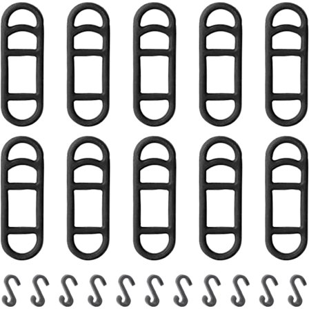 10 Silicone Bike Bands, Universal Mount for Flashlight, LED, Phone and Bike Accessories, with Built-in Hooks - Elastic, Durable and Versatile