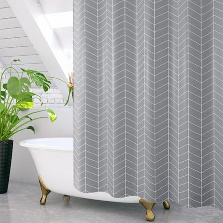 Grå Dusjforheng 180x200CM Vanntett Polyesterstoff Mac DXGHC