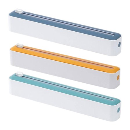 Filmdispenser, opbevaring af aluminiumsfolie og husholdningsfilm, skæreboks til husholdningsfilm, husholdningsfilmdispenser med skærer, 