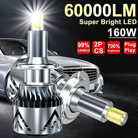 3D 360 H7 Led Canbus Bilstrålkastarlampor 60000lm H11 H4 H1 HB3 9005 HB4 9006 160w Dimljus Turbo Mini Lampa Led 2ST H7