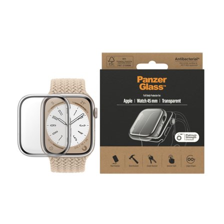 Panzer Screen Protection Full Body Apple Watch Series 9 | 8 7 45mm Transparent PanzerGlass - High quality tempered glass screen protector