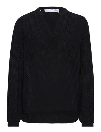 Slffraya Ls Top B Bluse Langermet Svart Selected Femme*Betinget Tilbud