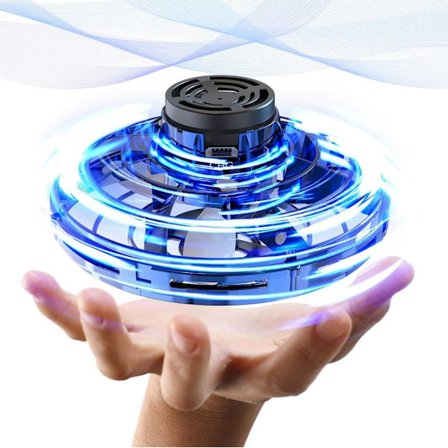 Flygande Spinner Drönare med LED-ljus - BLÅ