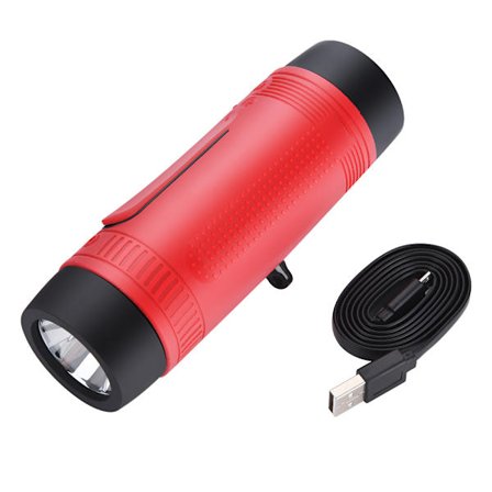 Mobil Powerbank IP55 Vattentät Utomhus Bluetooth Trådlös Högtalare 2IN1 Subwoofer Röd