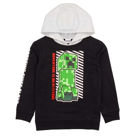 Minecraft Boys Creeper Hoodie 11-12 år Svart/Grå/Grön