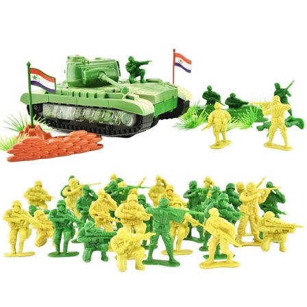 Leksaker 53pcs Military Militär Krigare Soldater Gröna/Gula med