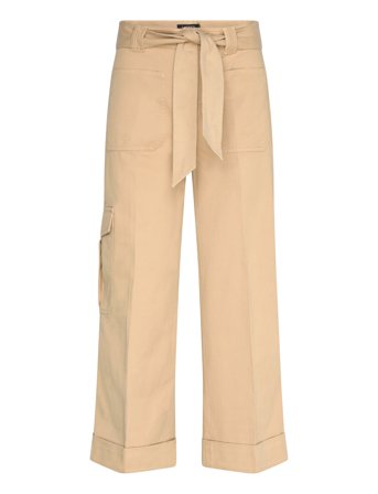 Lauren Ralph Lauren | Pleated Cotton Twill Wide-Leg Cargo Pant | 42
