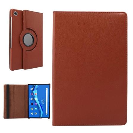 Lenovo Tab M10 FHD Plus 360 graders litchi-tekstur læderetui - Brun Brown