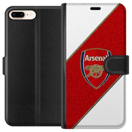 Kompatibelt Plånboksfodral till Apple Apple iPhone 8 Plus Moschino Toy teddybjörn med enkel tecknad design, brun björn med vit tröja och tydlig lo