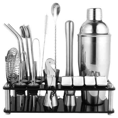 Cocktailshaker-sæt med 23 dele 750 ml