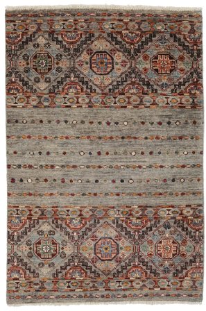 Håndknyttet Shabargan Teppe 81X122 Brun/Svart