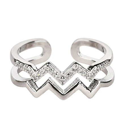 Till Dotter - Höga Och Låga Dubbel Våg Justerbara Öppna Ringar Kvinnor (FMY)