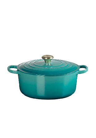 Le Creuset Signature gjutjärn rund gryta 28cm Bleu Riviera Gjutjärnsgrytor Blå ONESIZE
