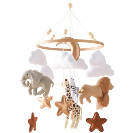 Hjem Baby Seng Mobil Vindklokke Filt Dyr Håndlaget 3D Bjelle Nyfødt Barneseng Hengeseng Bjelle Dekorasjon Gutt Jente