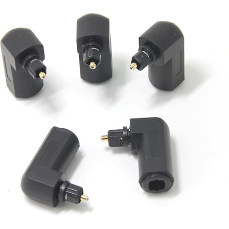 Toslink Digital Optisk Lydkabel Adapter Han til Hun Højre Vinkel 90 Grader (Pakke med 5)