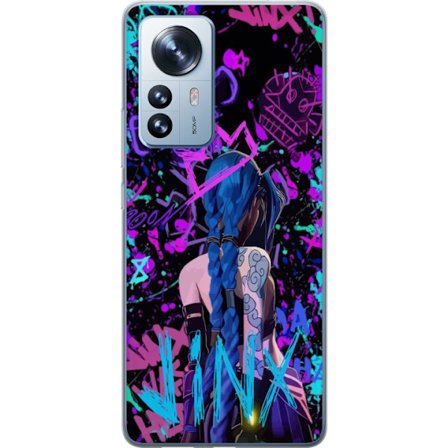 Yhteensopiva Puhelinkuori Xiaomi Xiaomi 12 Pro Värikäs graffitipiirustus, jossa on sinipäinen hahmo urbaanissa katutaidetyylissä