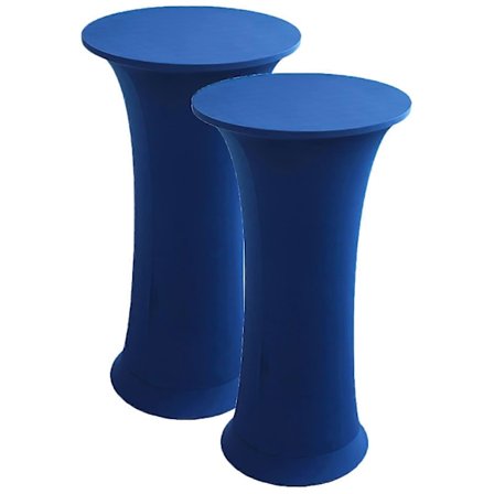 Spandex Cocktailbordsöverdrag, Runda Cocktailbordsdukar Stretch Bordsdukar Monterade Höga Runda Barbord Kungblå, 2 st