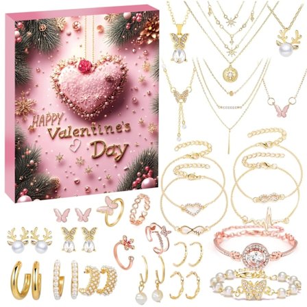 Smykkekalender 2025, 24-dages julekalender, modesmykker