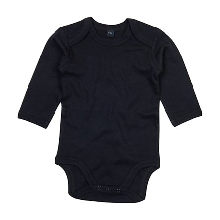 Babybugz Baby Unisex Ekologisk Långärmad Body 0-3 Månader Svart