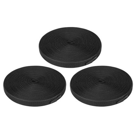 3 stk borrelås 25 m lang 2,5 cm bred DIY kutte pålitelig selvklebende svart borrelåsstripe for hjemmet