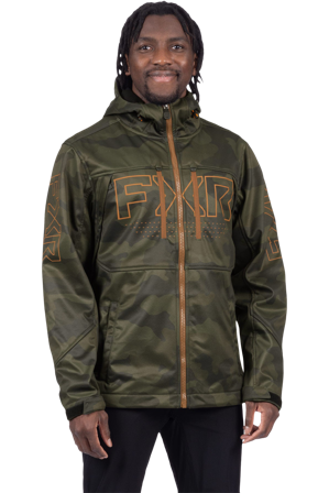 Softshelljakke FXR Helium Pro MX/Enduro Le Militærgrøn Camouflage/Kobber S