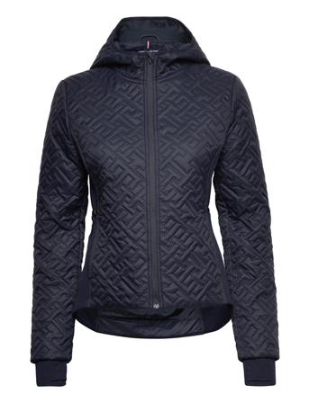 Slim Monogram Quilt Hood Jacket Quiltet Jakke Navy Tommy Sport
