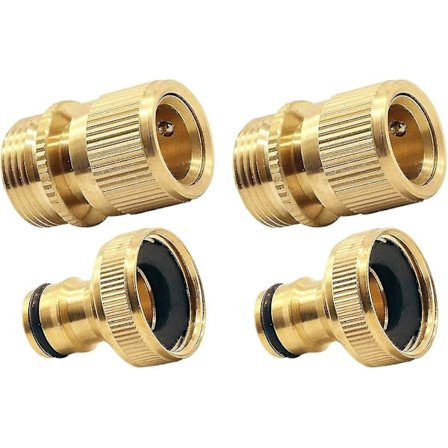 Koppling för trädgårdsslangände i mässing, läckagesäker koppling, vattenledning 3/4 tum hon- och hankoppling, snabbkoppling, 1 par - Sfygv [dB}