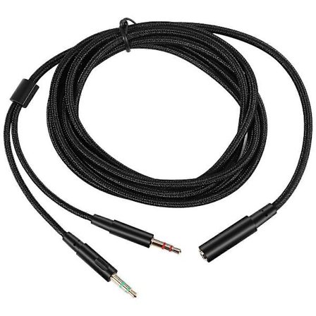 3,5 mm Universell 2-i-1 Gaming Headset Ljud- Förlängningskabel för HyperX Cloud II/Alpha-/Cloud Flight/Co