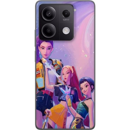 Kompatibelt Mobildeksel til Xiaomi Redmi Note 13 Pro Futuristiske popdamer i neonfarger med magiske detaljer mot en drømmeaktig galaksebakgrunn