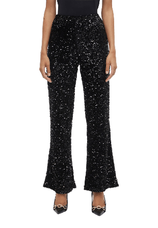 Vila VIBELIEVE Paljettbyxor Byxor Dam Svart 36