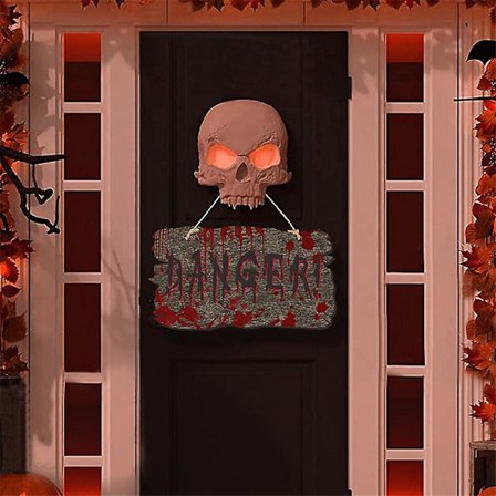 Halloween Skelett Dekoration Dörrhängare Skylt, Pappers Halloween Välkommen Skylt Med Rep För Spöklikt Halloween Hus Dörr Vägg Dekorationer (fara)