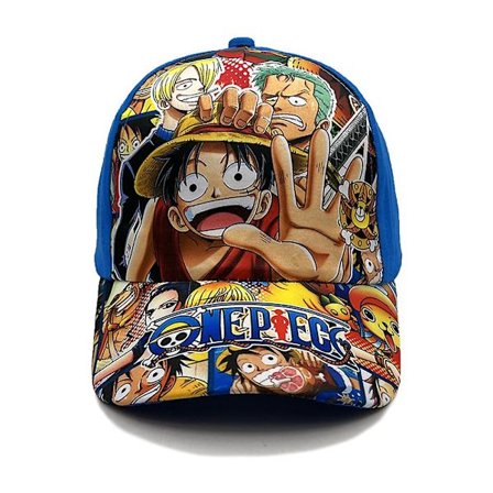 Børns drenge One Piece Luffy Print Baseball Cap Justerbar Visor Hat Sommer