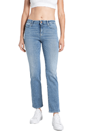 Replay Zolie Straight Leg High Waist Denim Jeans Dam Blå W29/L32