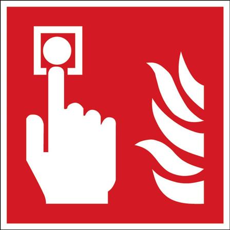 Skilt, brannalarm, polypropen, 200x200 mm