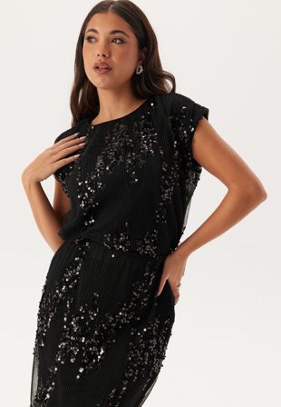 BUBBLEROOM Sequin Mesh Top Klær