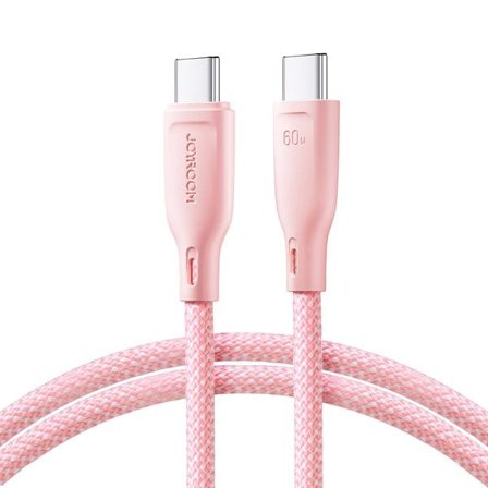 Joyroom Monivärinen sarja S-A34 USB-C / USB-C PD 60W 1m kaapeli - vaaleanpunainen
