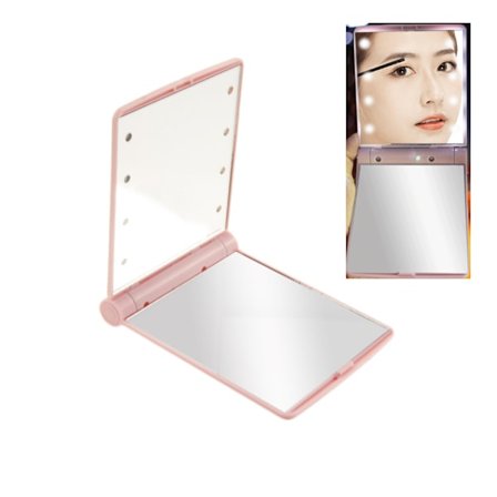 Kosmetisk Spegel Med LED-lampor, Vikbar Smink Spegel I Glas
