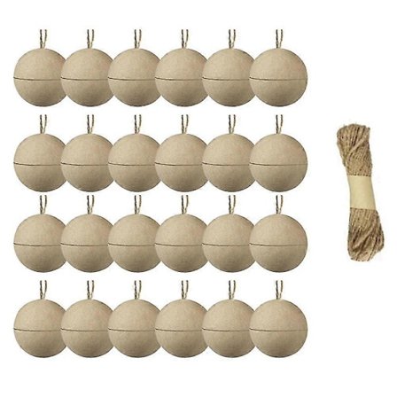 24 kpl Joulupaperimassapalloja 3,15 tuumaa Maalaamattomia tyhjiä pallokoristeita askartelutarvikkeita-C13