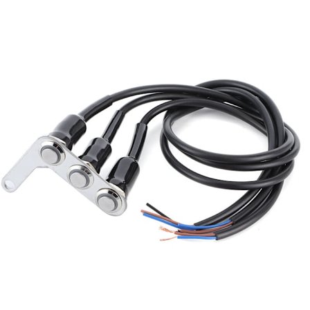 Motorcykelstyreomkopplare Justerbar Montering Vattentät 3 Knappar för Strålkastare Signalhorn Blinkers