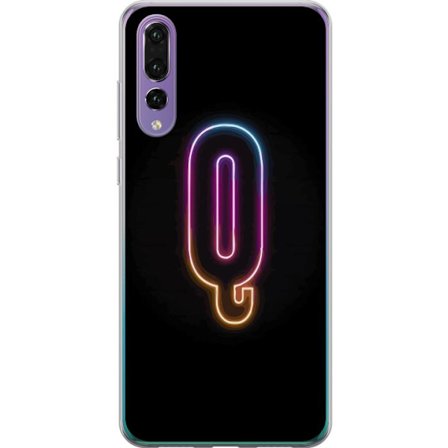 Yhteensopiva Puhelinkuori Huawei Huawei P20 Pro Minimalistinen neonkirjain Q kirkkaissa väreissä tummaa taustaa vasten