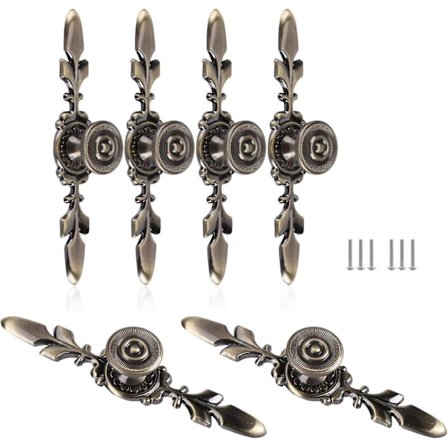 Vintage stil zinklegering lådhandtag, antika draghandtag, möbeldragsknopp lådskåp garderob med skruvar dekorera låda, byrå, etc.